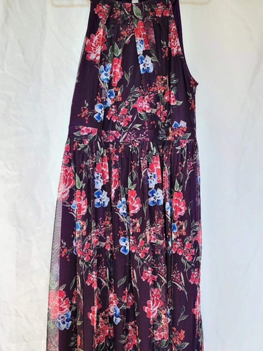 Candelite Petite Floral Maxi Dress in Purple & Pink PXL Like New